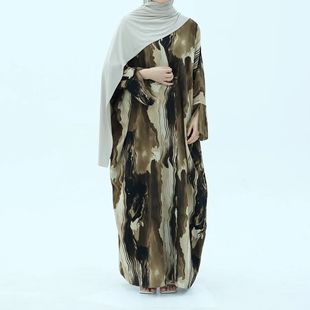 Dress For Women Party Print Cardigan Arab Long Robe Morocc