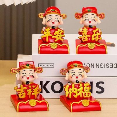 Resin Chinese Wealth God Ornament Chinese God Guanyin Chines