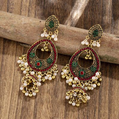 Rero syle luxury high-end fashion syle bell alloy rice bead