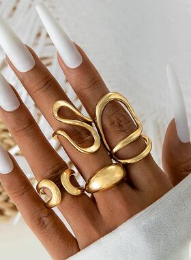 Geometric Irregular Rings Lava Smooth Hollow Curved Opening