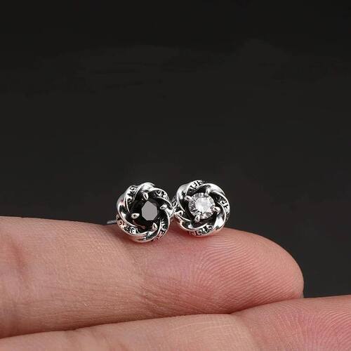 Retro Moebius Ear Stud for Men Trendy Personality Cool Zirco