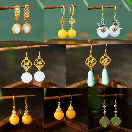 Ancient Palace Style Earrings for Women Retro Hollow Design