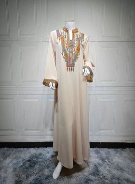 Middle Easern banque syle prined embroidery Kafan suiable fo