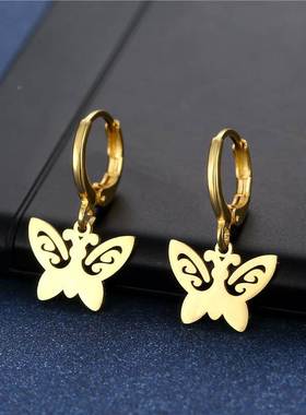 Korean New Stainless steel Earrings butterfly shape Jewelry