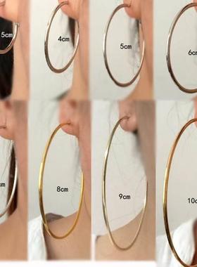 DJ nightclub large circle earrings without holes ear clips