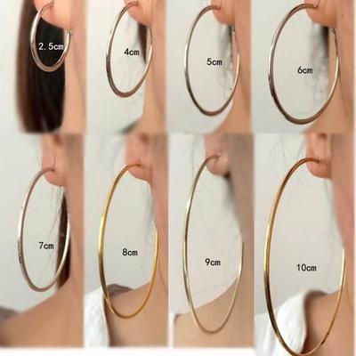 DJ nightclub large circle earrings without holes ear clips