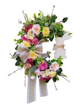 Easer Bunny Wreah Arificial Rabbi Fron Door Decoraion Easer