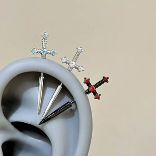1 Pcs Excalibur Demon Sword Ear Studs for Women Gothic Punk