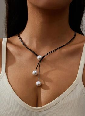 Fashionable Sexy Imiaion Pearl Necklaces for Women Ladies Si