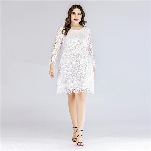 Plus size womens lace red dress waist slimming sexy