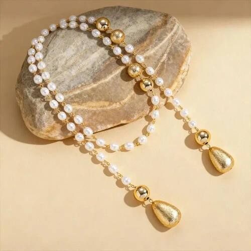 Luxury Design Simulated Pearl Necklace Retro Look Unique Des