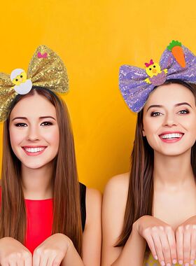 Sequin Bowkno Headband Birhday Pary Fesival Cosume Hairband
