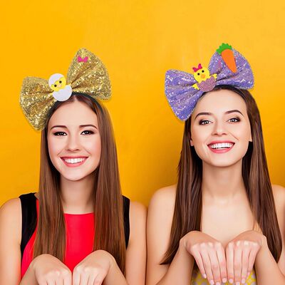 Sequin Bowkno Headband Birhday Pary Fesival Cosume Hairband