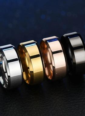 Punk 2mm/4mm/6mm/8mm Stainless Steel Women Men Rings Smooth
