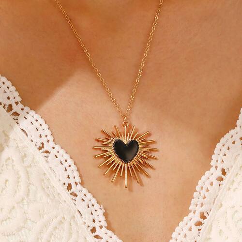New European American Necklace Oil Drop Heart-Shaped Pendant