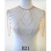 A36 SHIPPING FREE CHAIN STYLE colour SHOULDERS Gold DOUBLE