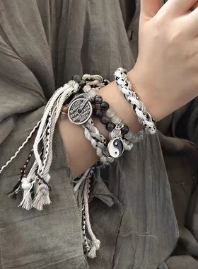 Handmade Braided Bracelets for Women Men Chinese Style Charm