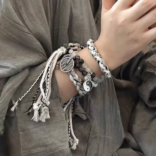 Handmade Braided Bracelets for Women Men Chinese Style Charm