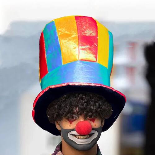 ? Clown Top Hat Colorful Cloth Top Hat Funny Hats Dress Up C