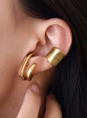 Minimalis Line Arc-Shaped Clip Earrings for Women Exquisie V