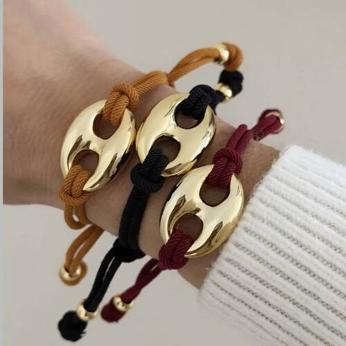 Niche Design Polyester Rope Pig Nose Bracelet Unisex Unique