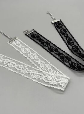 New Black Sexy Lace Flower Necklace for Women Harajuku Gothi
