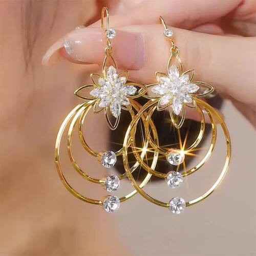 French Elegance Personality Flower Circle Exquisite Earrings