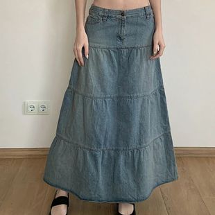 Solid Match All Color Skirt Denim Straight Women Simple