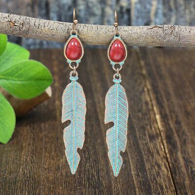 Fashion simple lierary rero earrings earrings long leaf pend