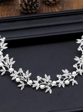 1Pc Free Shipping Leaf Headband Baroque Bridal Hairbands Cro