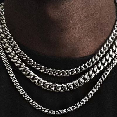 Basic Punk Stainless Steel 3,5,7mm Curb Cuban Necklaces For