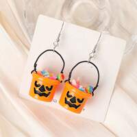 1Pair Halloween Women Drop Earrings 3D Resin Basket Stud Ear thumbnail 5