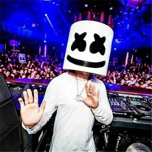 Halloween Light Up Mask Full Face LED Neon Marshmallow Mask