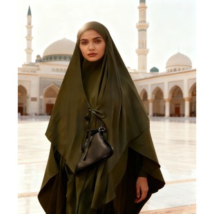 Women Long  Khimar Double Layered ic Dubai s Scarves Turban