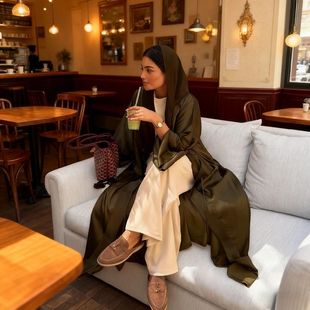 Women  Solid Open Dresses Arab Cardigan Long Robe Morocco Du