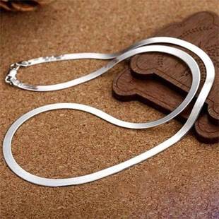 Silver Color 4MM Chain Necklace for Women Luxury Couple Fine