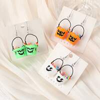 1Pair Halloween Women Drop Earrings 3D Resin Basket Stud Ear thumbnail 4