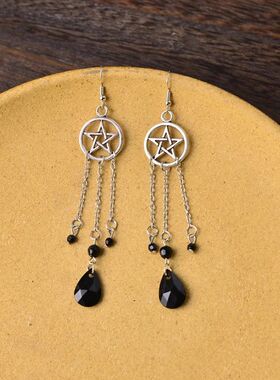 Gohic Crysal Sar Chain Tassel Earrings For Women Rhinesone S