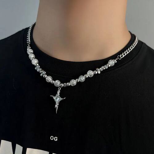Stainless Steel Cuban Chains Necklace for Men Women Ice Crac