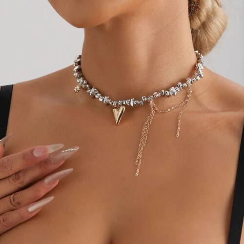 New Irregular Shape Beaded Choker Necklace for Women Y2K Hea