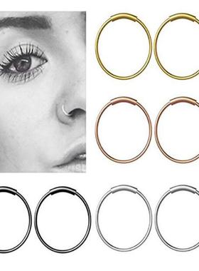 Fashion Surgical Steel Nose Hoop Nose Ring Stud Punk Style B