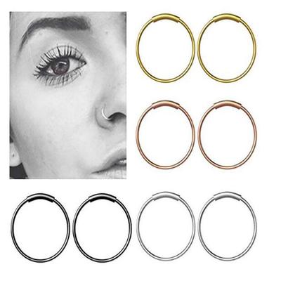 Fashion Surgical Steel Nose Hoop Nose Ring Stud Punk Style B