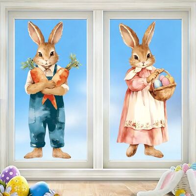 Creaive Easer Door Sickers Waerproof Caroon Easer Egg Window