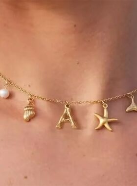 Surfer Girl Necklace Beach Jewelry Iniial Necklace for Girlf