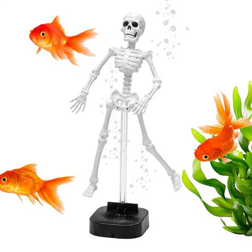 Aquarium Skeleton Decor Halloween Dancing Moving Skull Fish