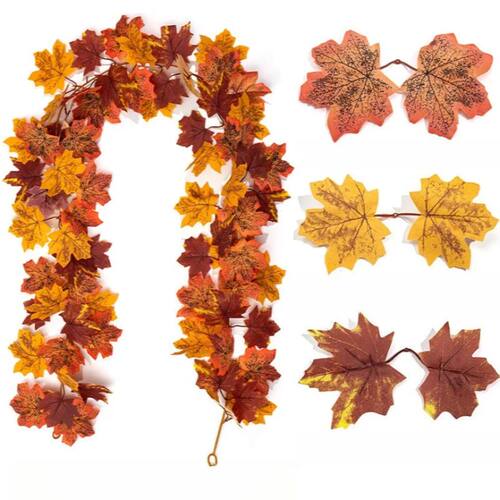 Autumn Leaves Artificial Branch Garden Fake Maple Leaf Balco