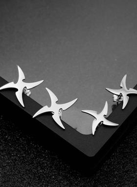 Stainless steel windmill earrings exaggerated personality