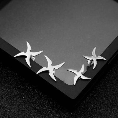 Stainless steel windmill earrings exaggerated personality