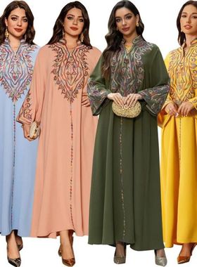 Embroidered Dress Middle Easern Arabic Syle Embroidered Pull
