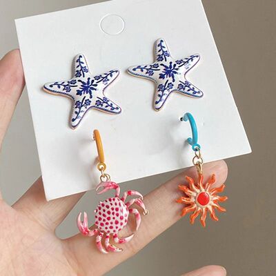 Exaggeraed Crab Sunflower Dangle?Earrings for Women Hiphop S